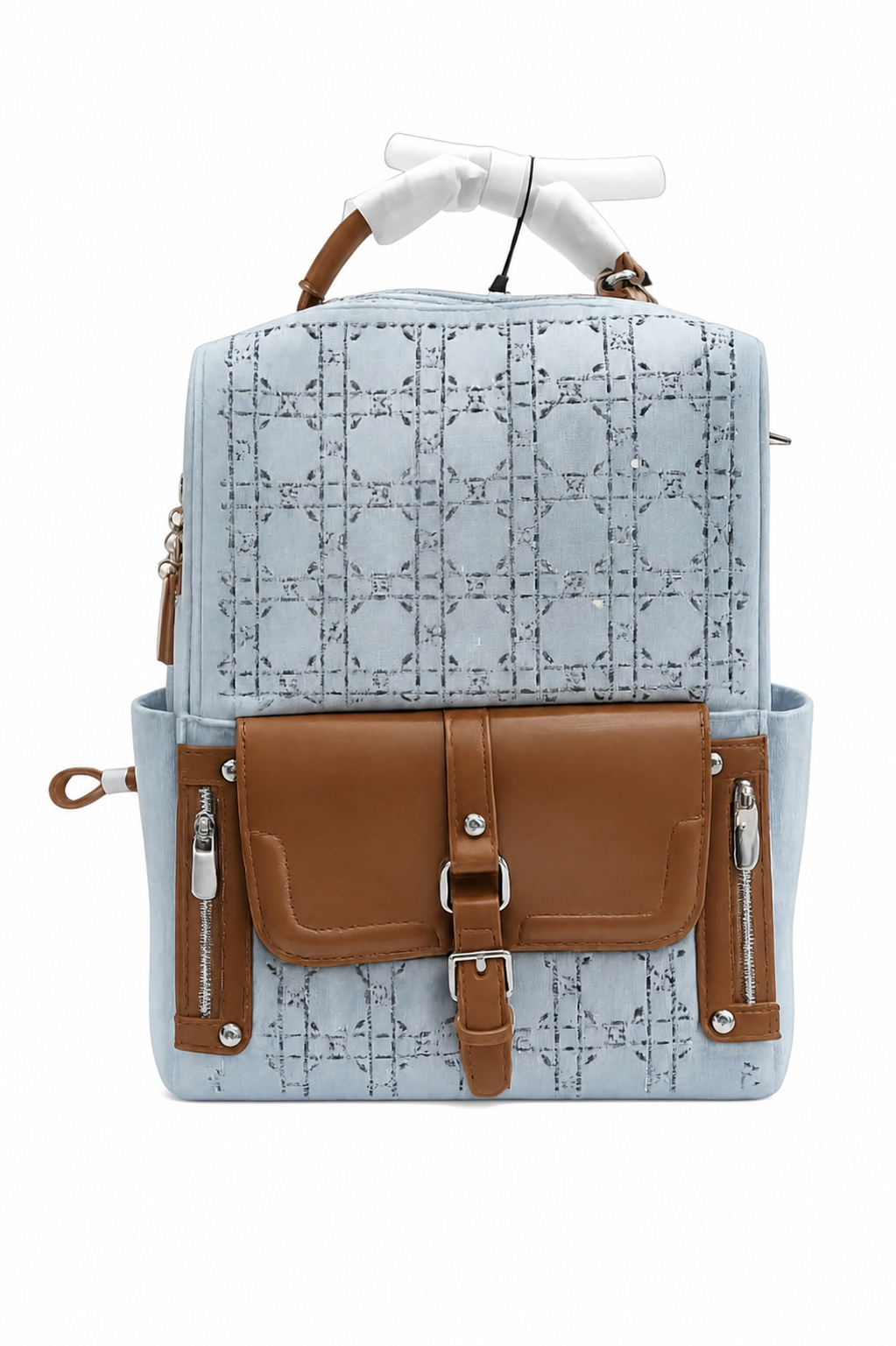 rb-p19-blue-front-white حقيبة ظهر Angel Vidorlela بنقشة متباينة - الصورة 1